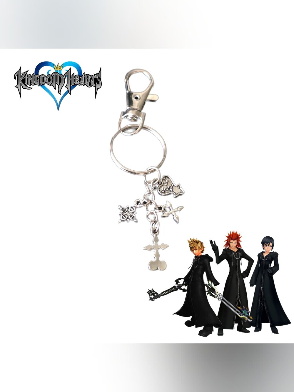 Kingdom Hearts Nobody Silver Tone Charm Keychain